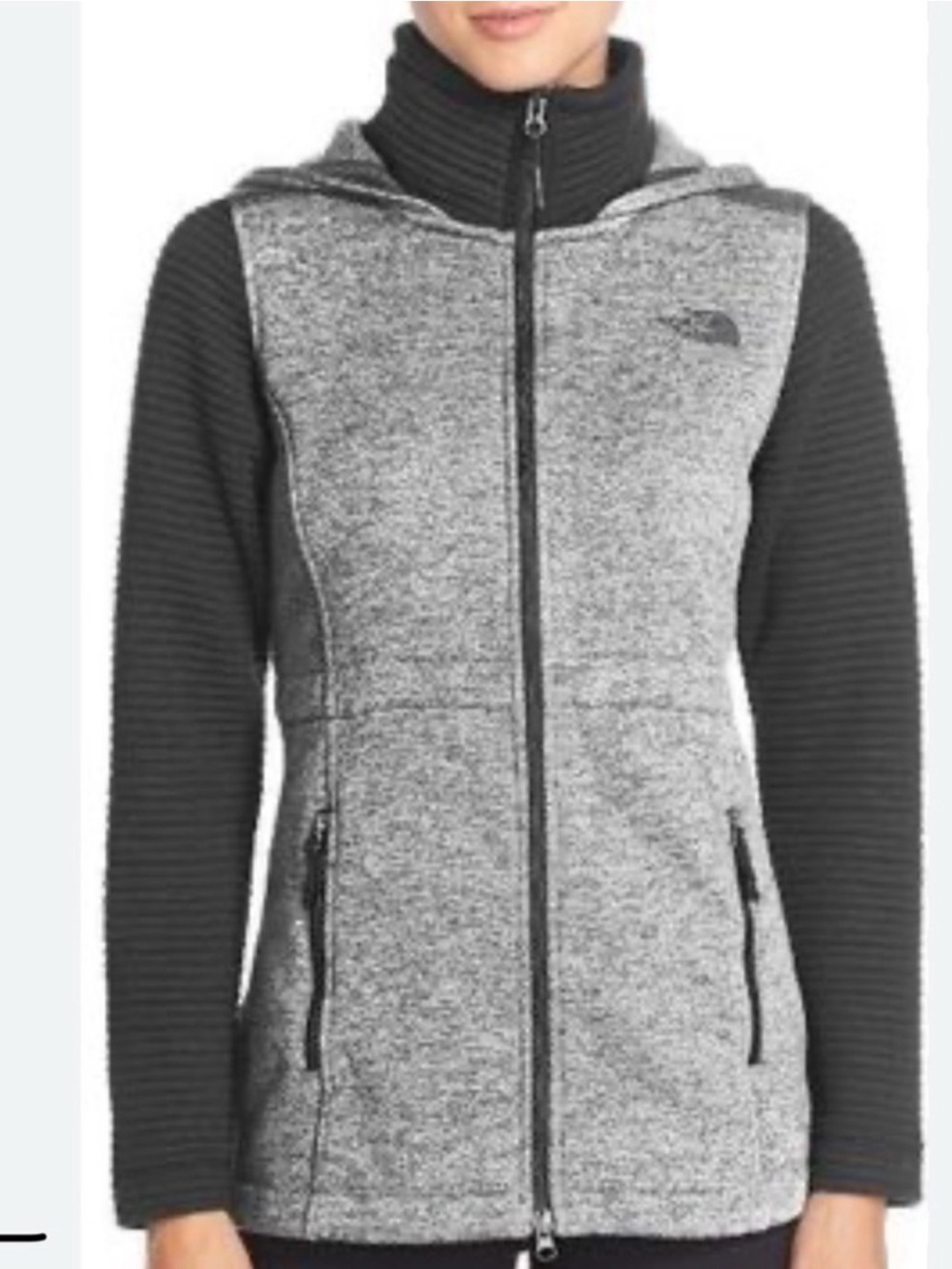 The North Face Indi Full Zip Cream & Light Gray Womens Fleece Jacket
